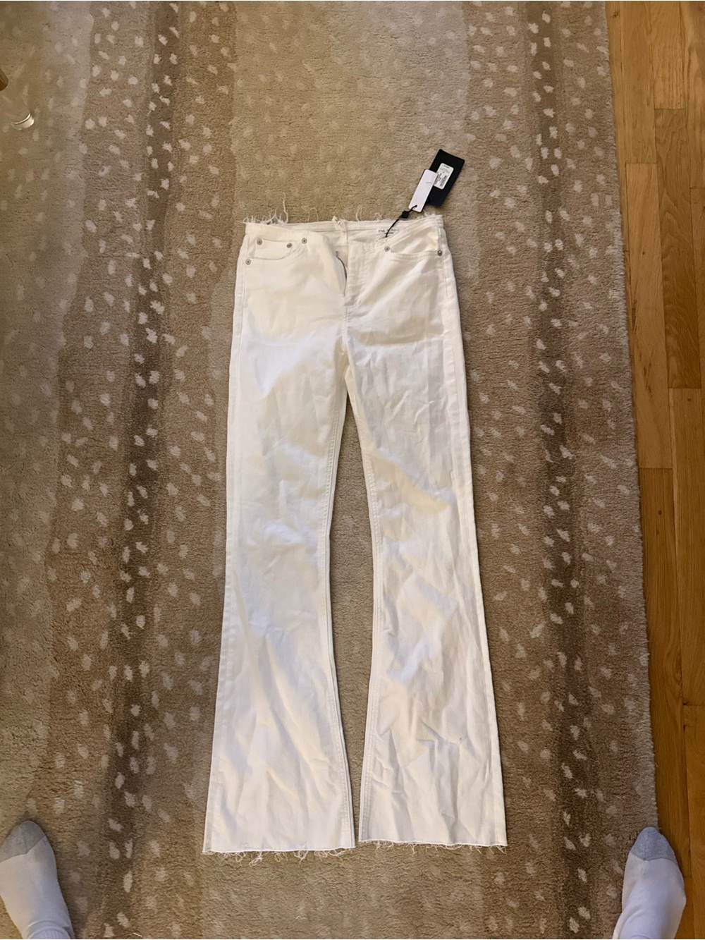rag & bone White Flare Jeans